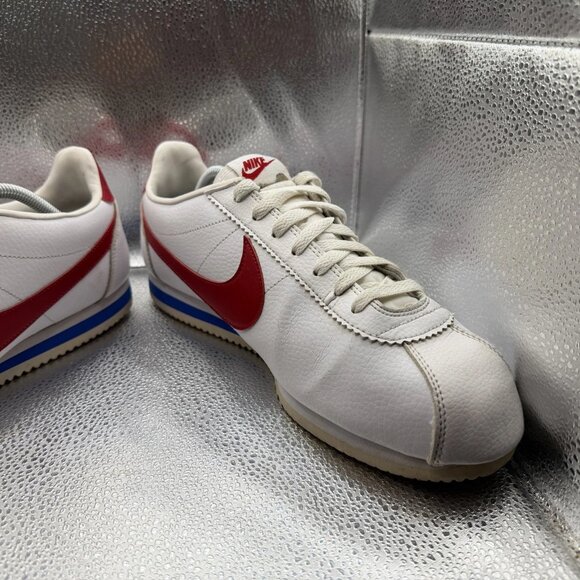 Size 12 Nike Classic Cortez Leather Forrest Gump White Mens Sneakers 749571-154 - Picture 6 of 11